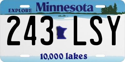 MN license plate 243LSY