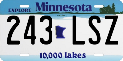 MN license plate 243LSZ