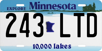 MN license plate 243LTD