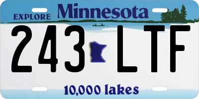 MN license plate 243LTF