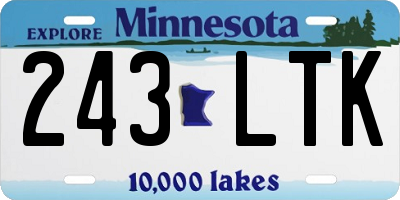 MN license plate 243LTK