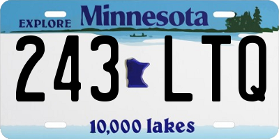 MN license plate 243LTQ