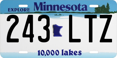 MN license plate 243LTZ