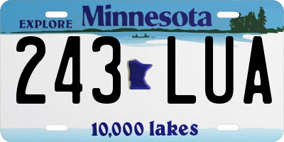MN license plate 243LUA