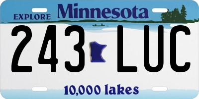 MN license plate 243LUC