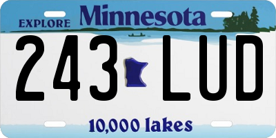 MN license plate 243LUD
