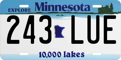 MN license plate 243LUE