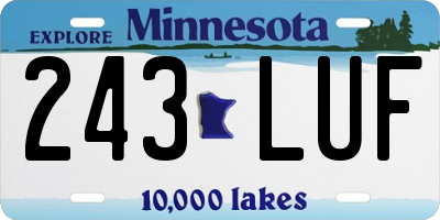MN license plate 243LUF