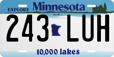 MN license plate 243LUH