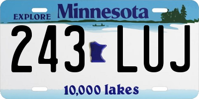 MN license plate 243LUJ
