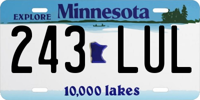 MN license plate 243LUL