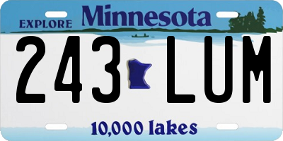 MN license plate 243LUM