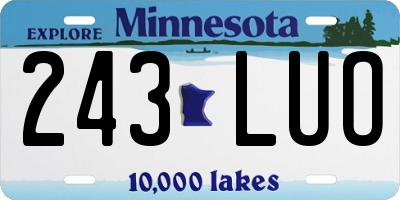 MN license plate 243LUO