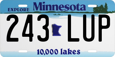 MN license plate 243LUP