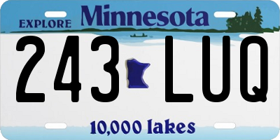 MN license plate 243LUQ