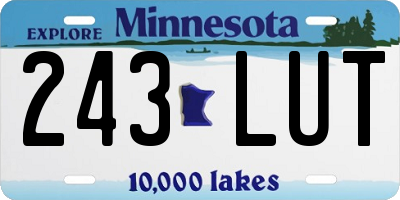 MN license plate 243LUT