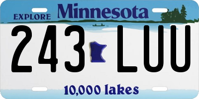 MN license plate 243LUU