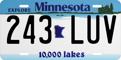 MN license plate 243LUV