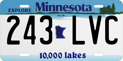 MN license plate 243LVC
