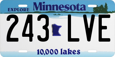 MN license plate 243LVE