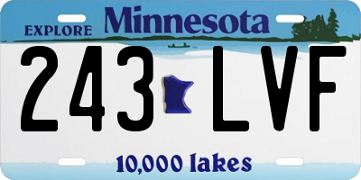 MN license plate 243LVF