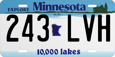 MN license plate 243LVH