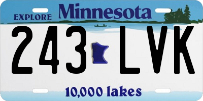 MN license plate 243LVK