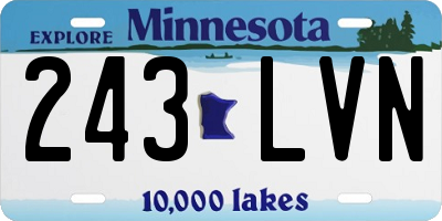 MN license plate 243LVN