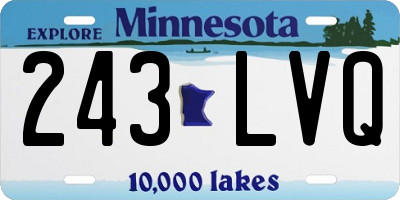 MN license plate 243LVQ