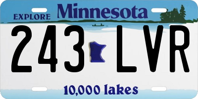 MN license plate 243LVR