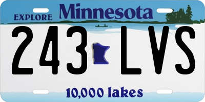 MN license plate 243LVS