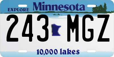 MN license plate 243MGZ
