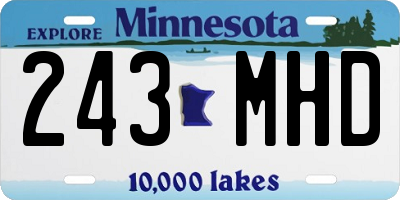 MN license plate 243MHD