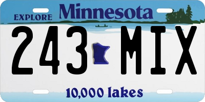 MN license plate 243MIX