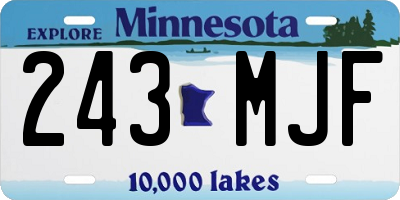 MN license plate 243MJF
