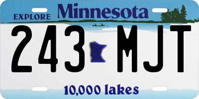 MN license plate 243MJT