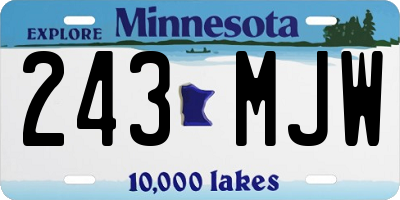 MN license plate 243MJW