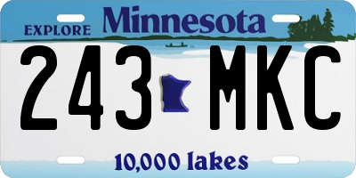 MN license plate 243MKC