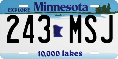 MN license plate 243MSJ