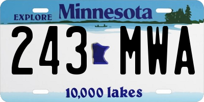 MN license plate 243MWA