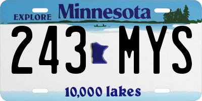 MN license plate 243MYS