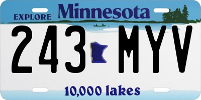 MN license plate 243MYV