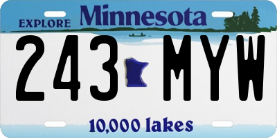 MN license plate 243MYW