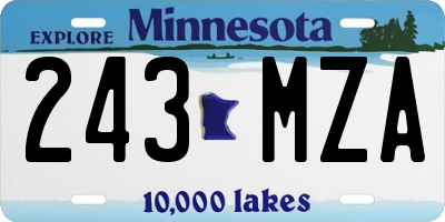 MN license plate 243MZA