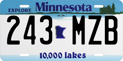 MN license plate 243MZB