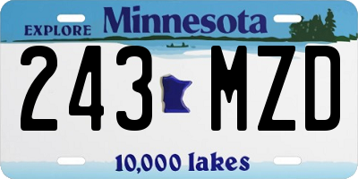 MN license plate 243MZD