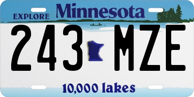 MN license plate 243MZE