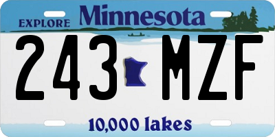 MN license plate 243MZF