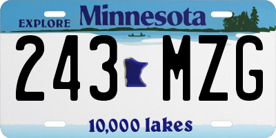 MN license plate 243MZG
