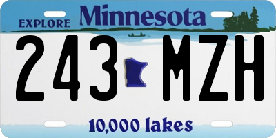 MN license plate 243MZH